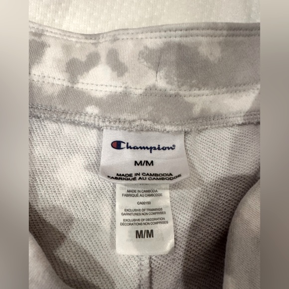 Champion Gray Tie-dye Design Womens Fleece Shorts - Picture 3 of 3